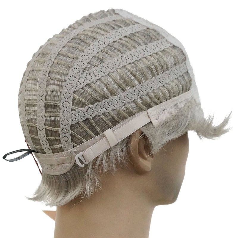 Lydell Men Wig Natural Short Straight Hair Synthetic Full Wigs (51 Silver Grey) - Image 5